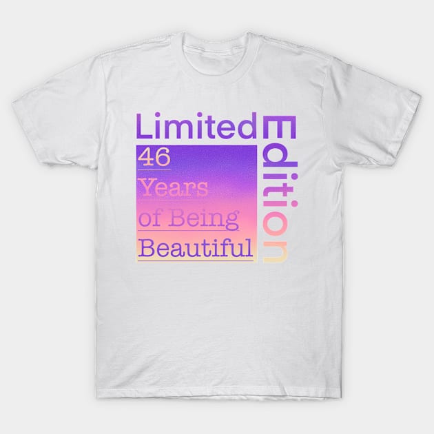 46 Year Old Gift Gradient Limited Edition 46th Retro Birthday T-Shirt by Designora